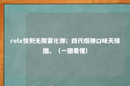 relx悦刻无限雾化弹；四代烟弹口味天梯图。（一图看懂）