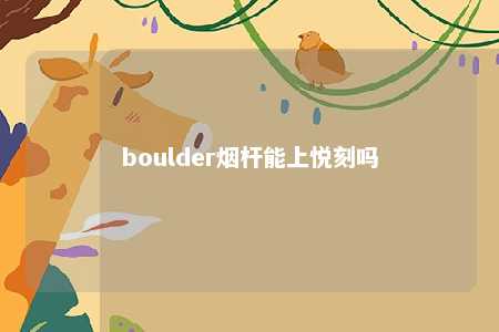 boulder烟杆能上悦刻吗